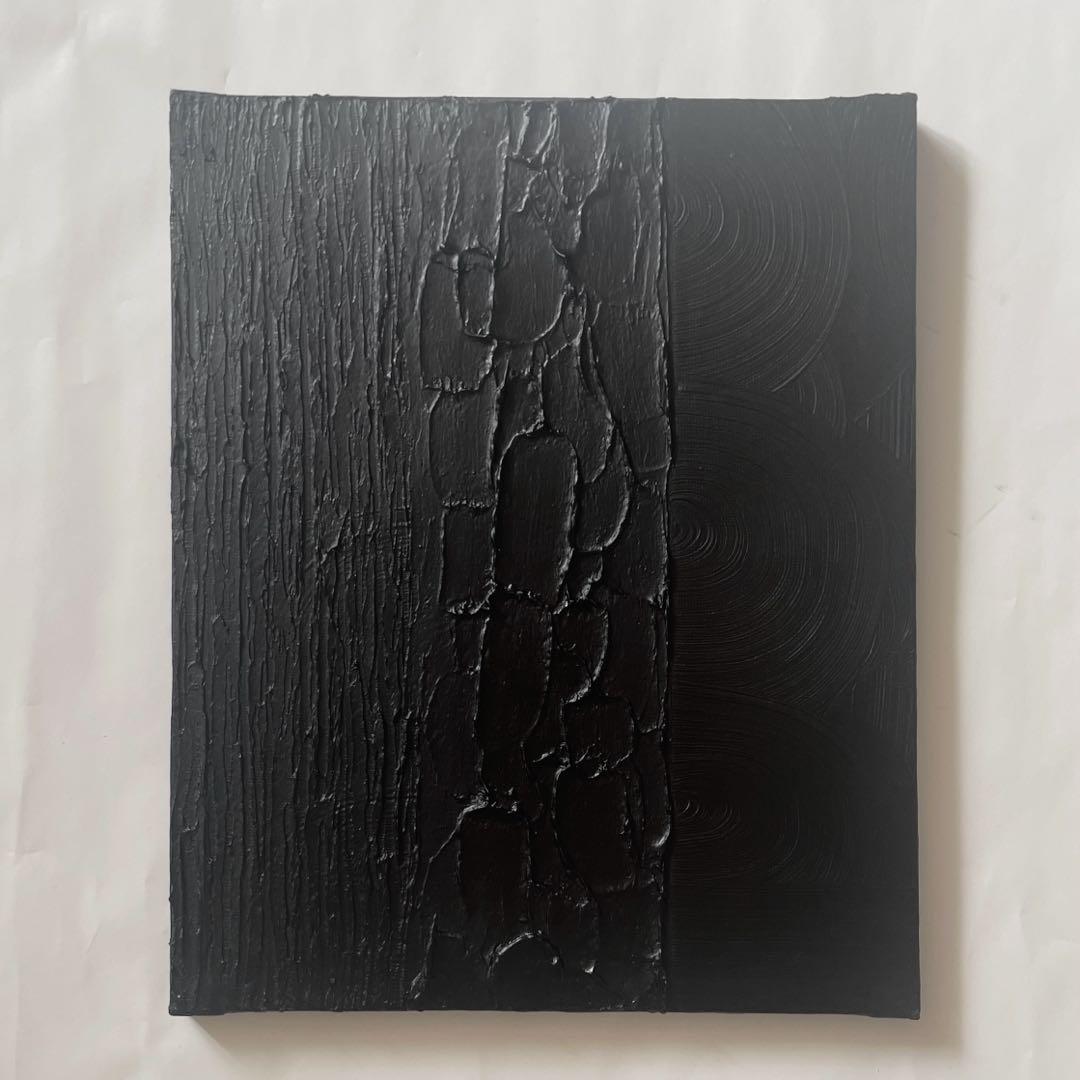 黒 3種のテクスチャーアート｜F3｜立体感ある抽象画 一点もの 絵画 現代アート