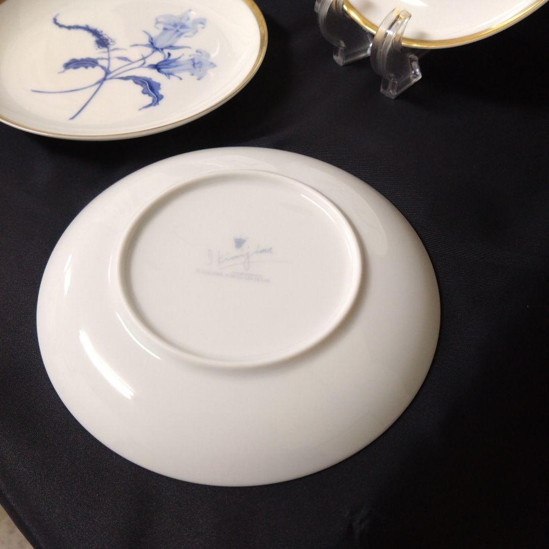 未使用 深川製磁 君島一郎 ロイヤルブルー銘々皿5枚　お祝い
