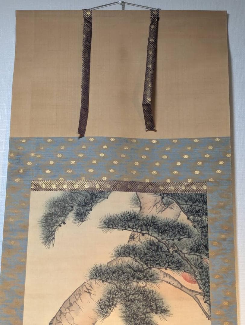 【真作】掛軸　百合図賛　気品ある墨画掛軸　墨彩百合図　合箱入　V116