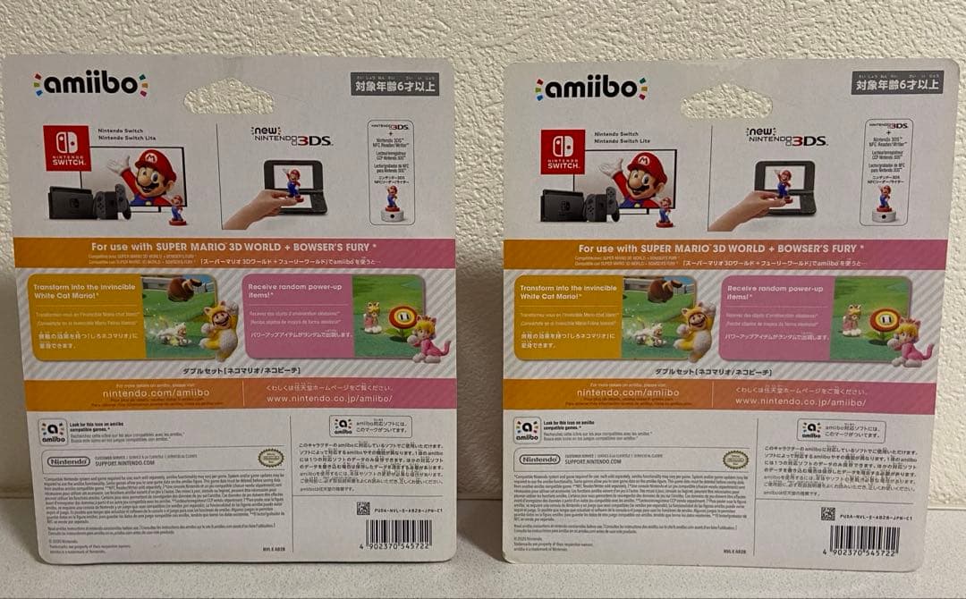 amiibo ネコマリオ　ネコピーチ　ダブルセット