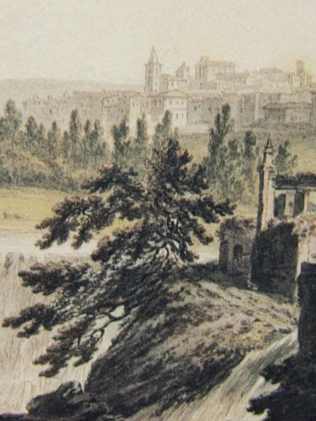 リチャード・クーパー、チヴォリの滝、希少画集画、新品額装付