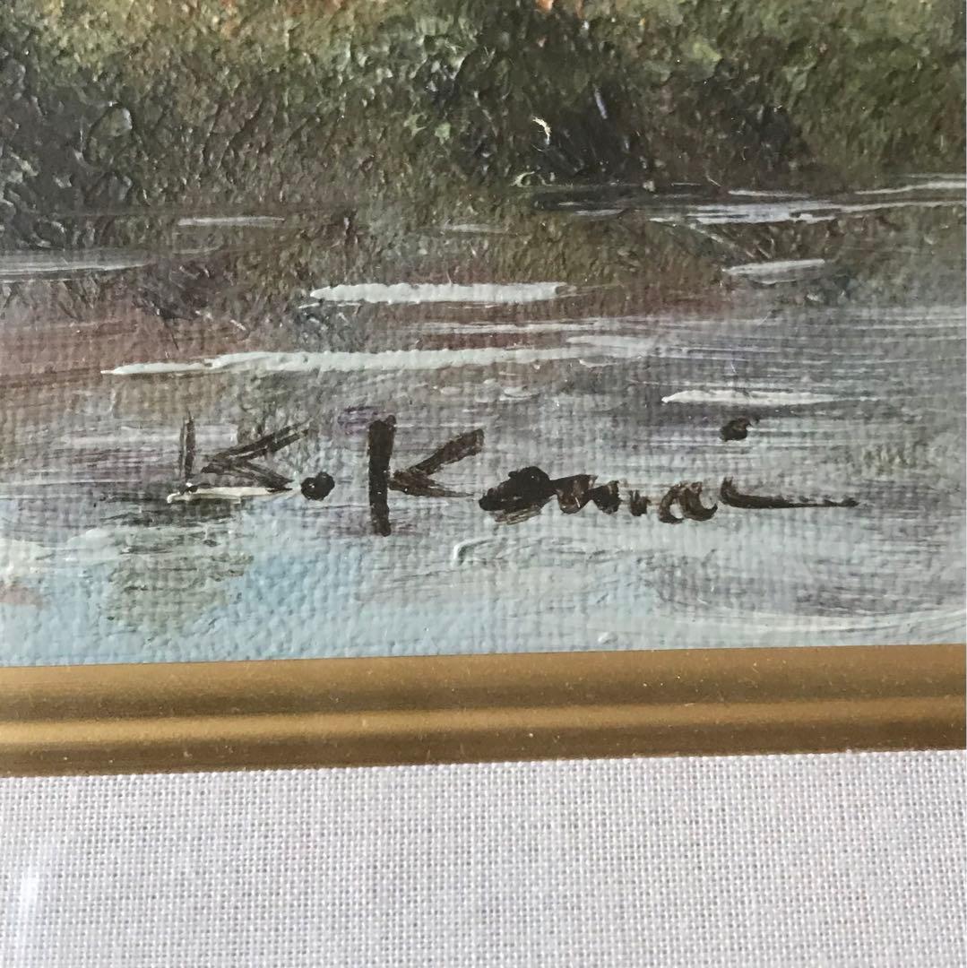 駒井敬三郎(駒井啓三郎)「土蔵と農家」油彩 SM 額装 無所属 油絵 油画 C