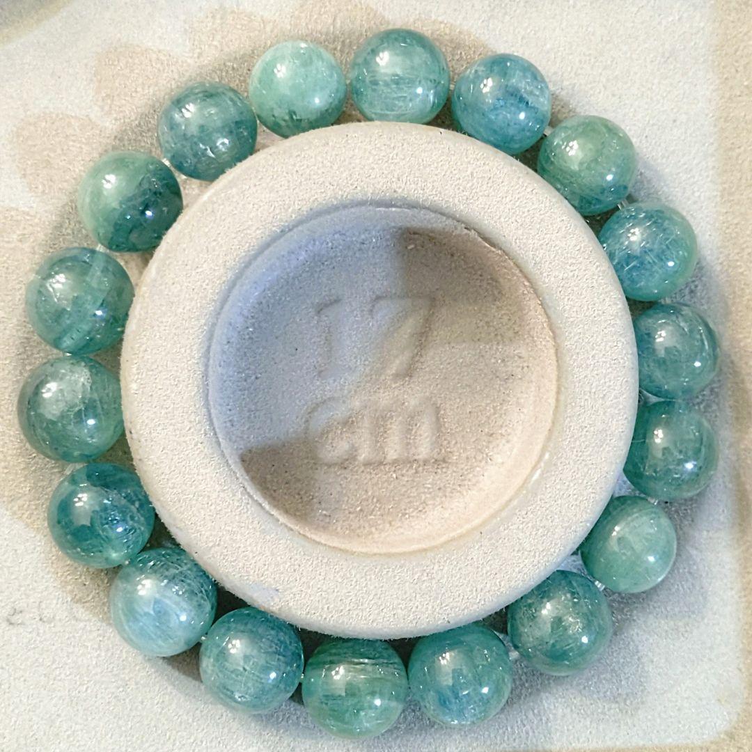 ★クリアグリーンカイヤナイト 11.5ミリ珠 ブレスレットC(SA)