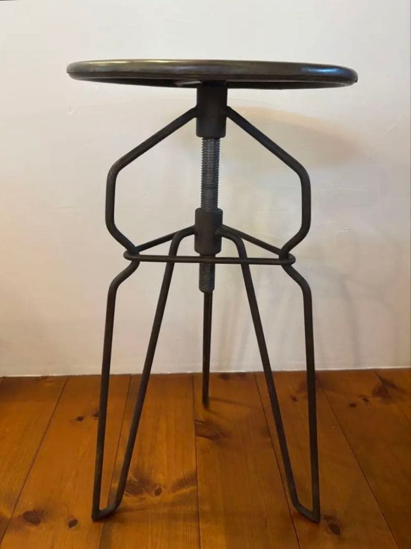 アンティーク加工 高さ調整スツール☆値下げ☆