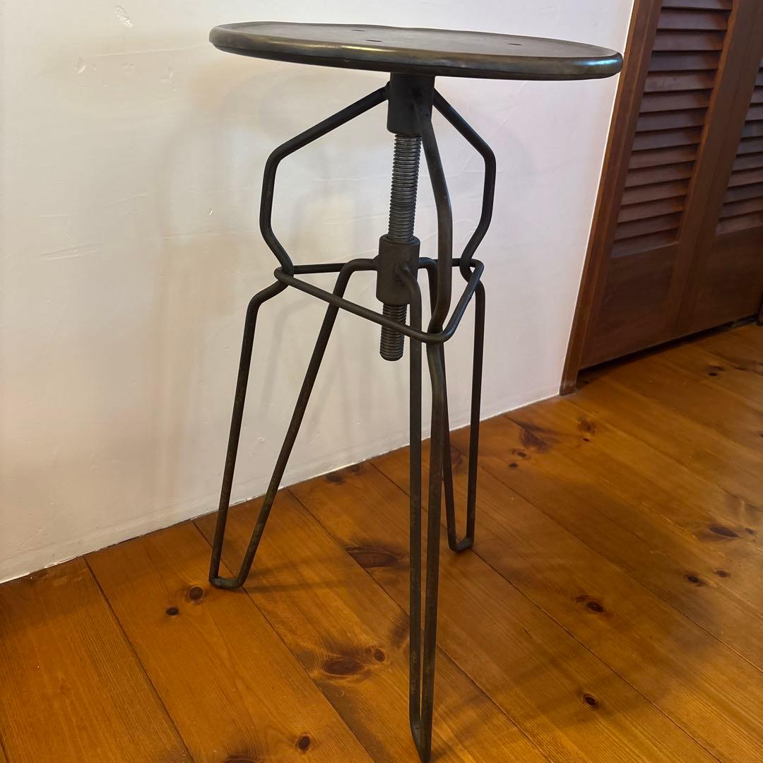 アンティーク加工 高さ調整スツール☆値下げ☆