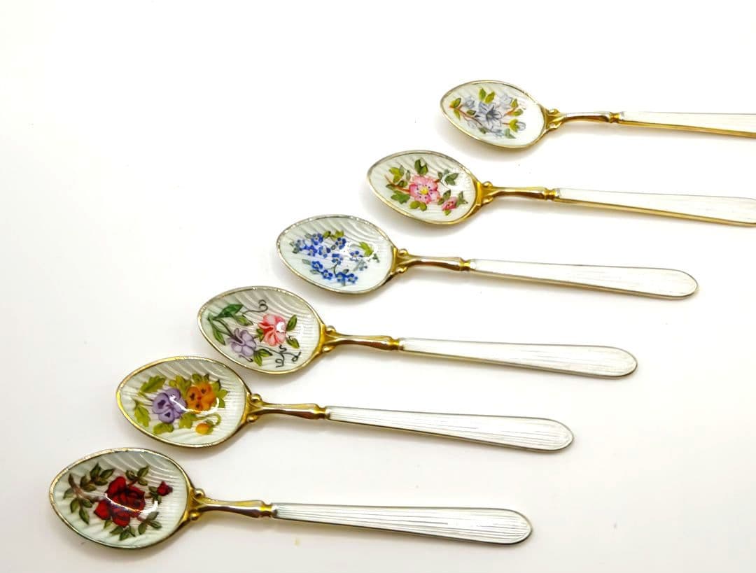 英国ヴィンテージ☆イギリス スターリングシルバー☆スプーン6本セット