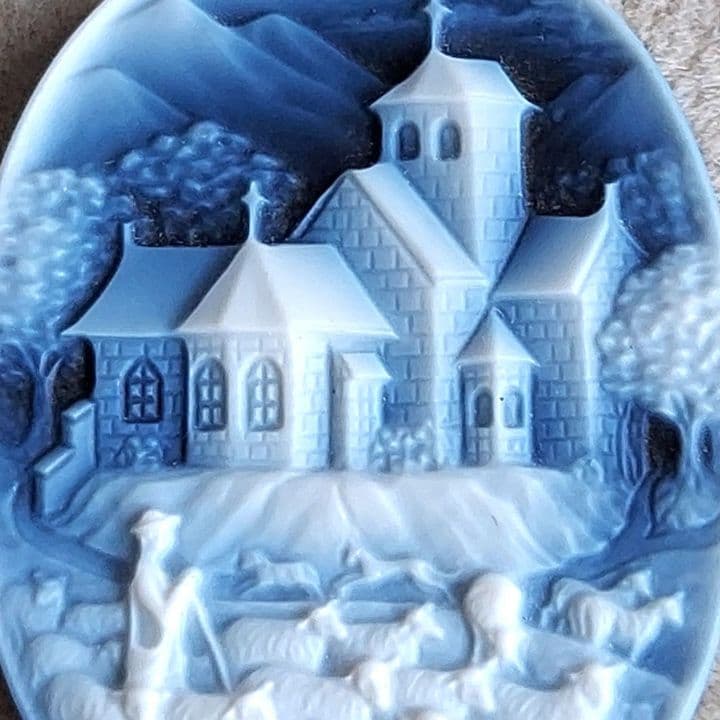 羊飼いと教会　ストーン　カメオ　ルース