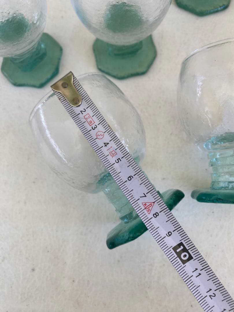 名和ショウ　グラス　5個　ガラス作家　ミニグラス　器　ハンドメイド　足付きグラス