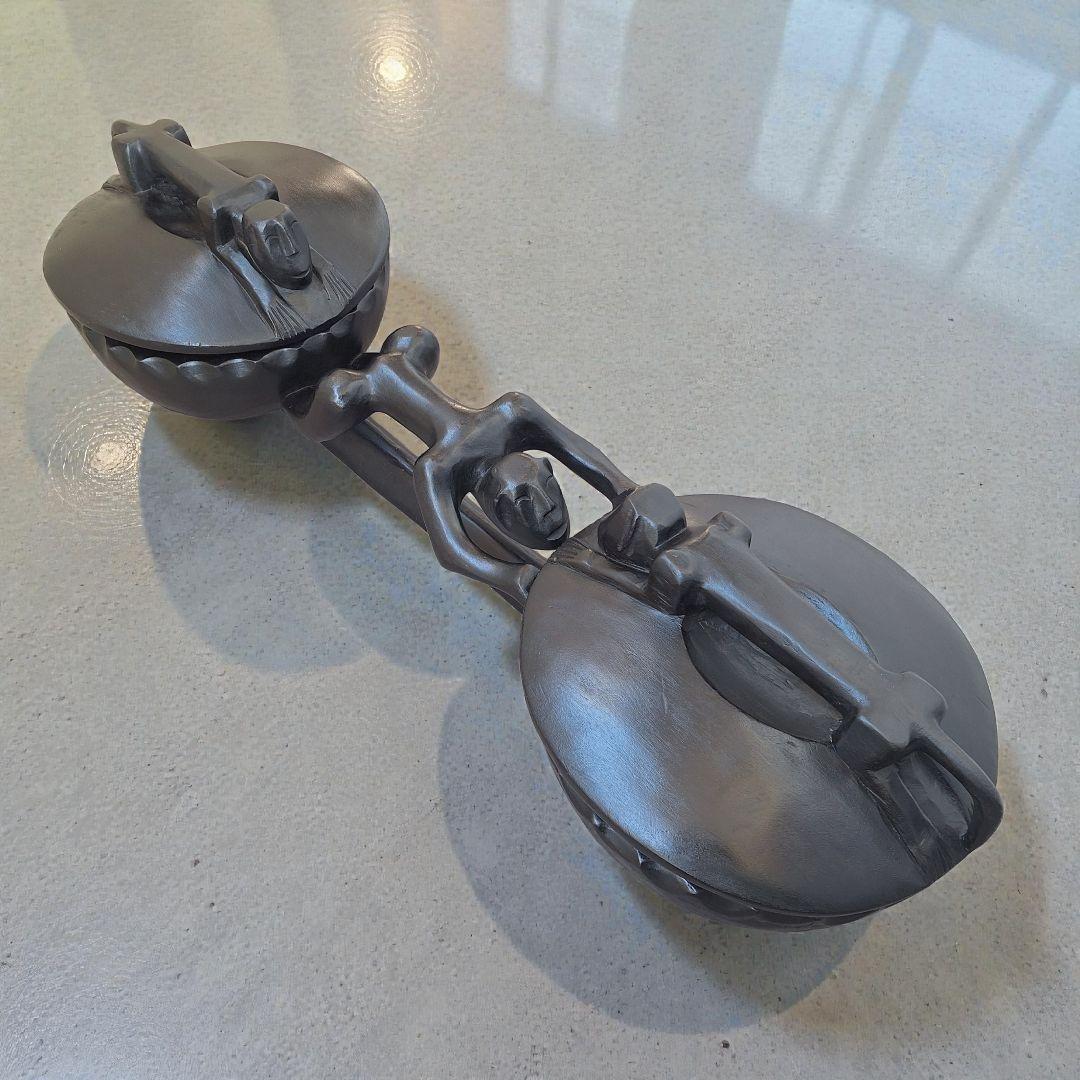 アフリカンアート 木彫双器 大型彫刻オブジェ 民族工芸