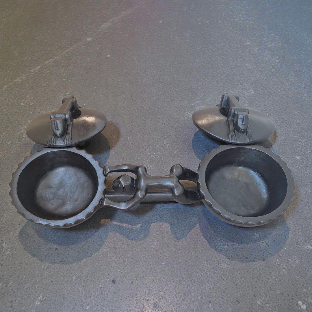 アフリカンアート 木彫双器 大型彫刻オブジェ 民族工芸