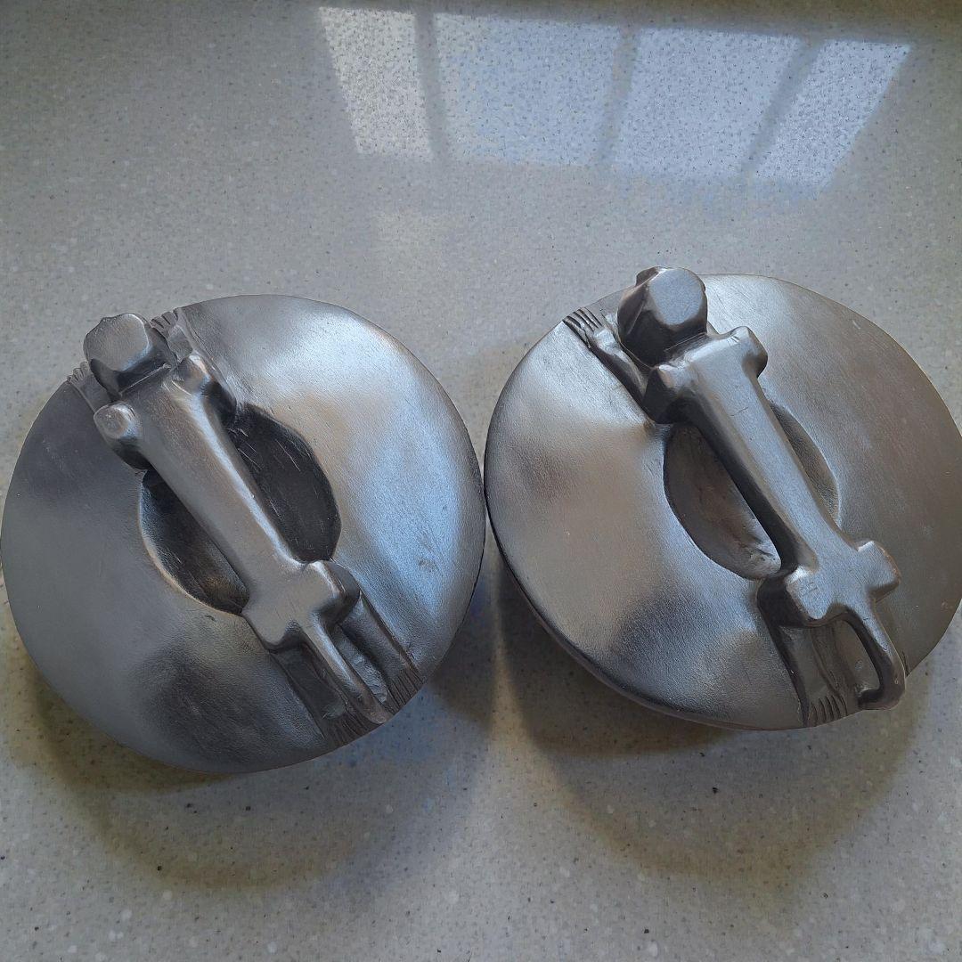 アフリカンアート 木彫双器 大型彫刻オブジェ 民族工芸