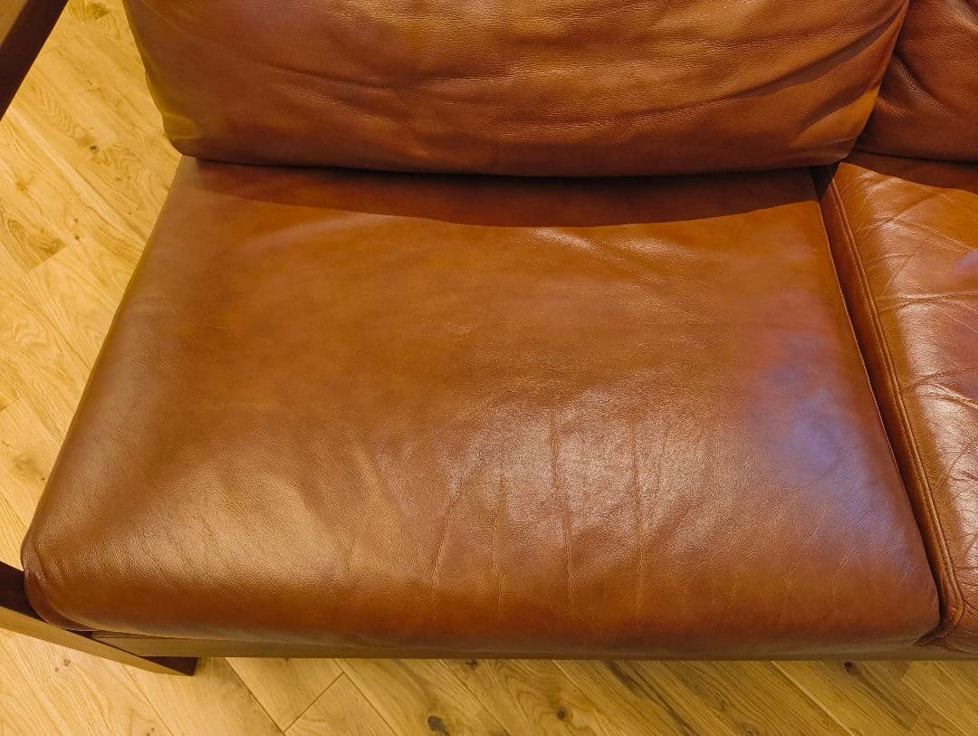 シギヤマ家具工業　天然皮革　 2人掛けソファ