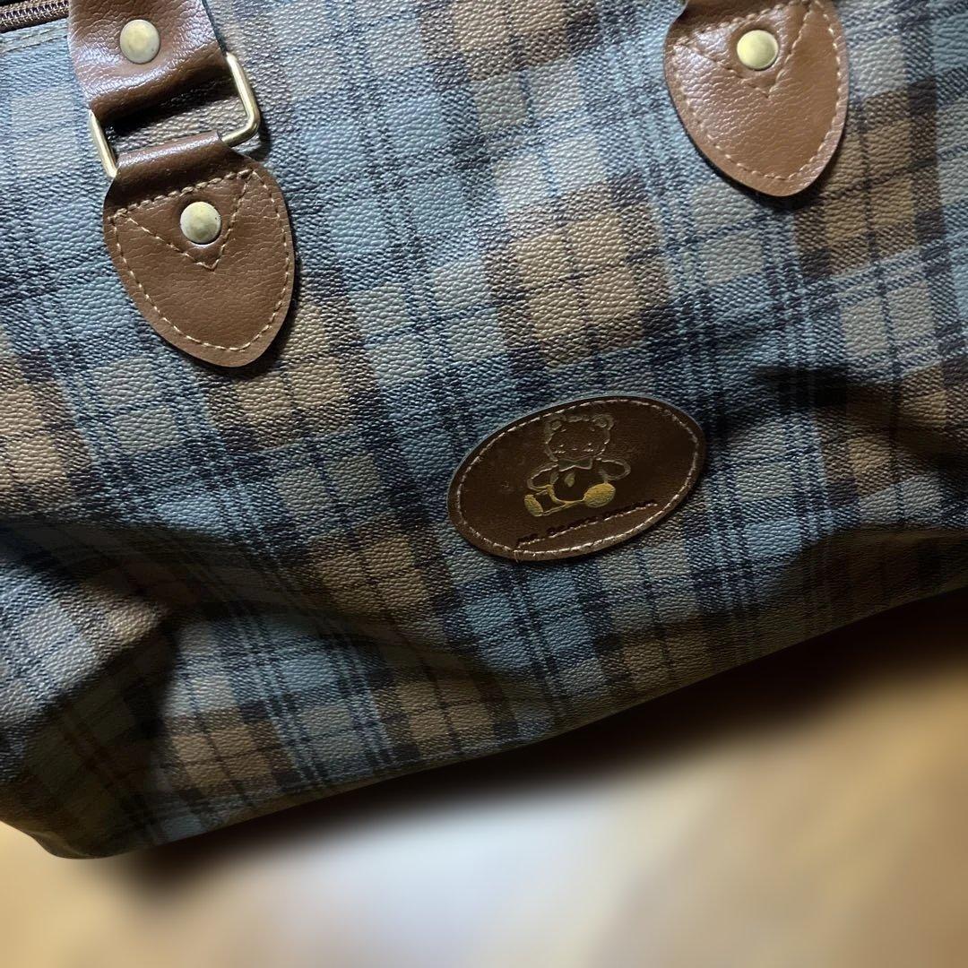 激レア！サンリオMr. Bear's Dream チェック柄ボストンバッグ