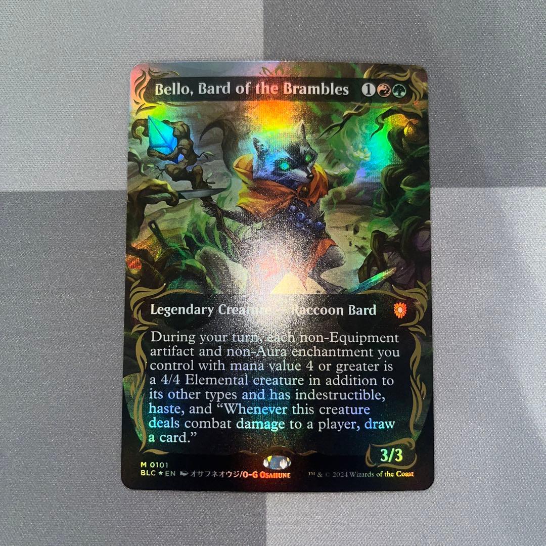 MTG BLB 英語版　レイズド・Foil 茨の吟遊詩人、ベロ