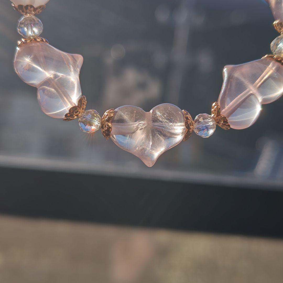 ご確認専用です♡スターちらほらローズクオーツ　ぷっくりハートブレス