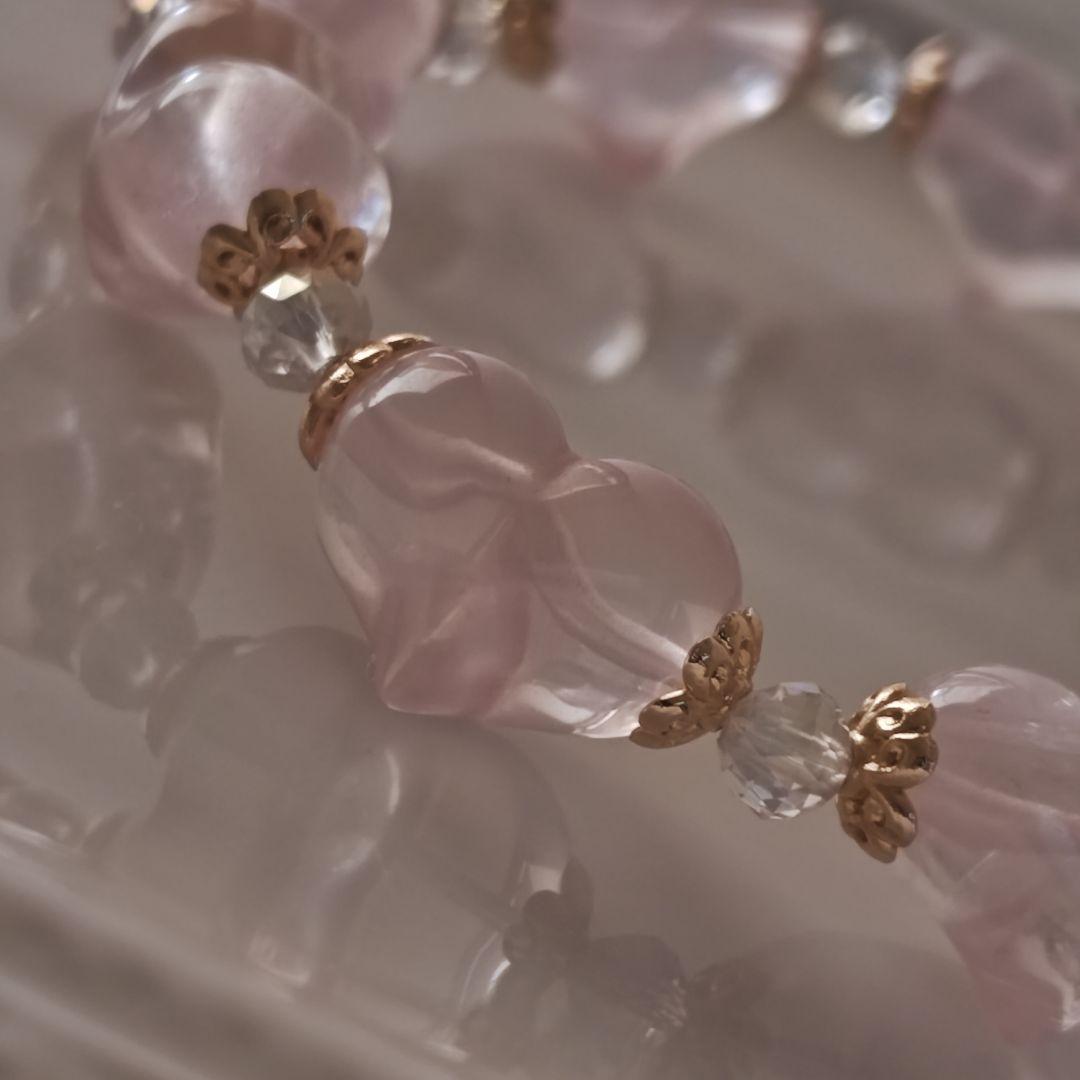 ご確認専用です♡スターちらほらローズクオーツ　ぷっくりハートブレス