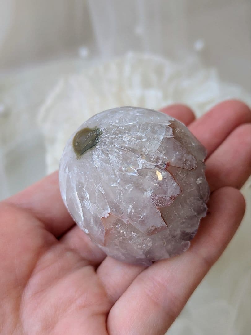 ♡アメジスト　アゲート　お花♡　スフィア　ピンク瑪瑙層