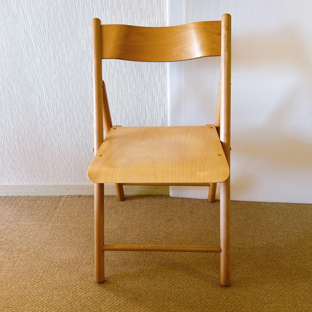 【廃盤】無印良品　木製折畳み椅子　天然木 ブナ材