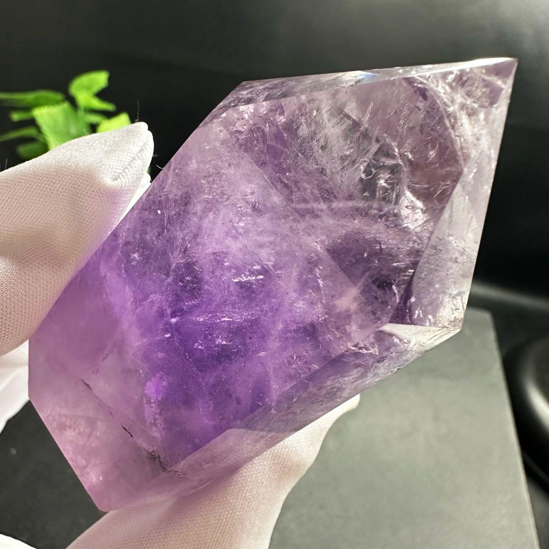 高品質❗️レインボー☆アメジスト 六角柱 パワーストーン天然石 原石A1061