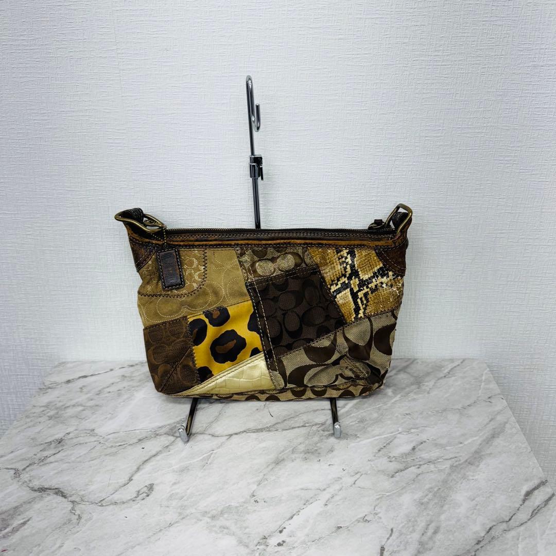 ✨COACH✨コーチ✨シグネチャー✨レオパード✨パッチワーク✨ショルダーバッグ✨