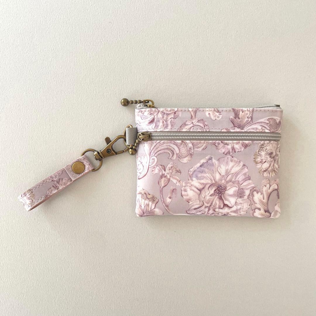 リバティダブルファスナーポーチ&キーホルダーセット〈アレキサンダーマーブル〉 G