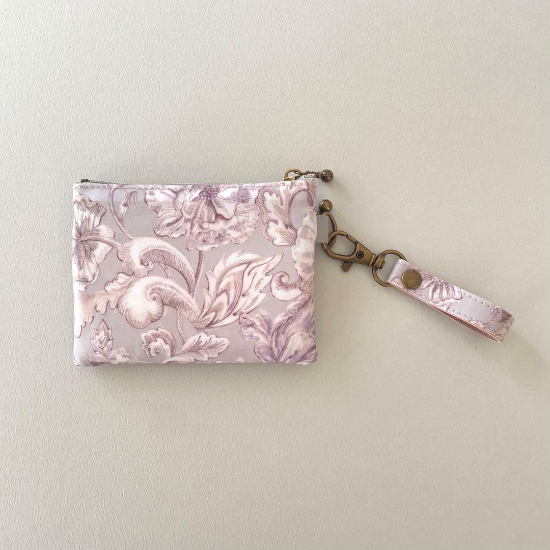 リバティダブルファスナーポーチ&キーホルダーセット〈アレキサンダーマーブル〉 G