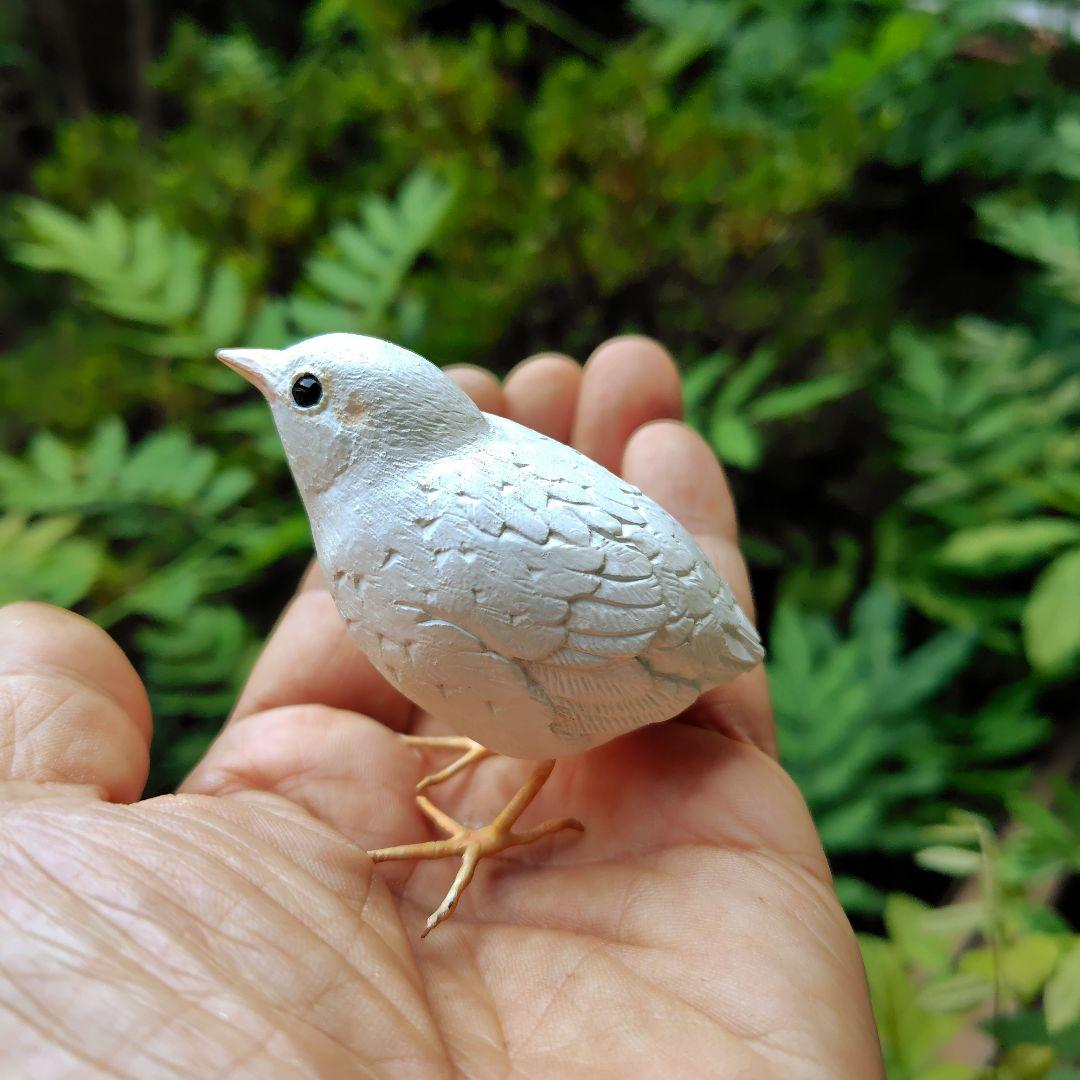 小さなバードカービング ヒメウズラ 小鳥 木彫