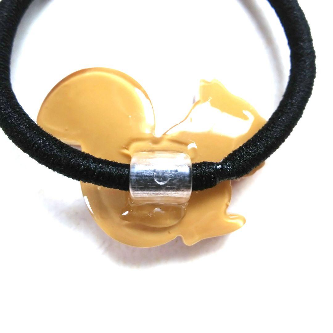 ヘアゴム レジン スクエアー型 爽やかお花と蝶々