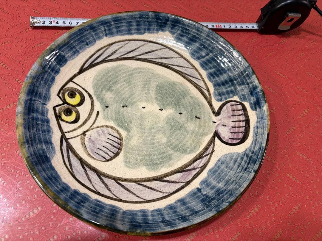 多色花柄陶磁器皿 直径約32cmと他2種類 (合計３種類)