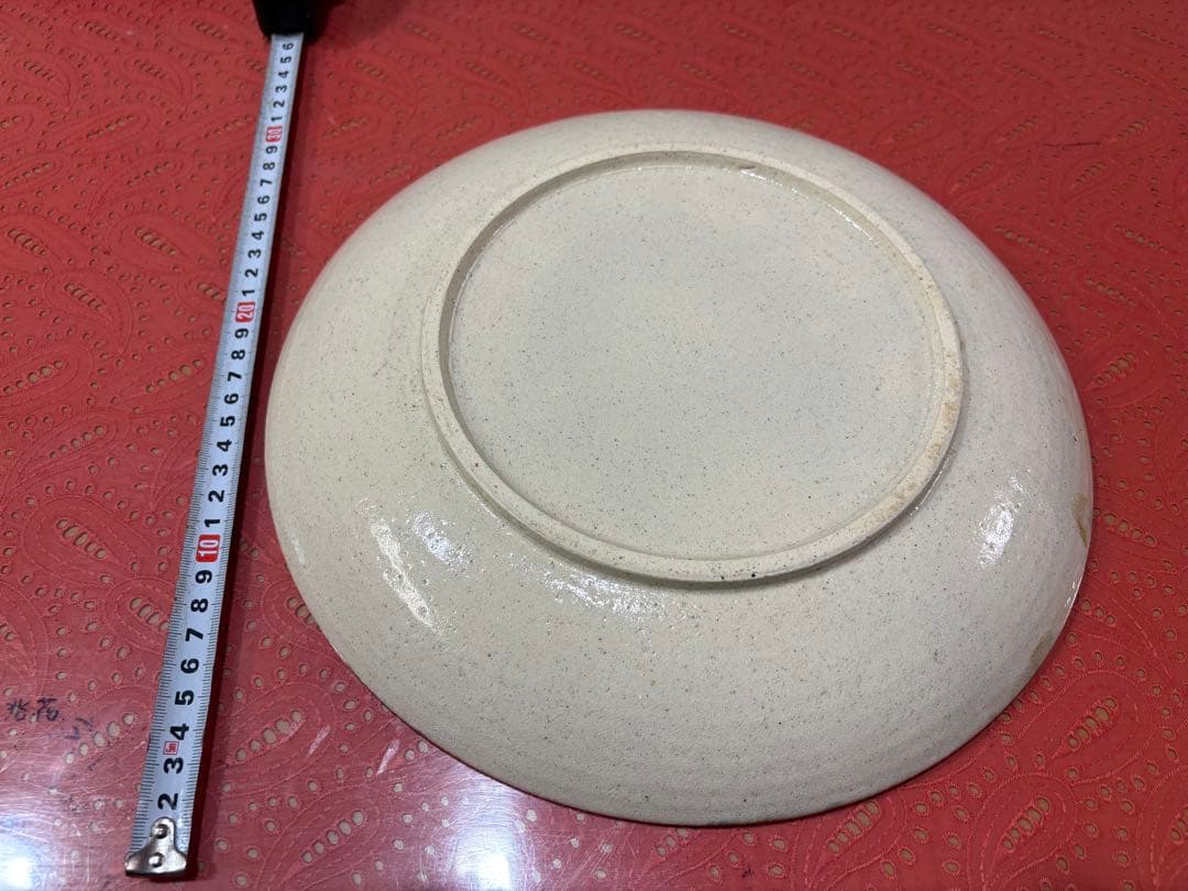 多色花柄陶磁器皿 直径約32cmと他2種類 (合計３種類)