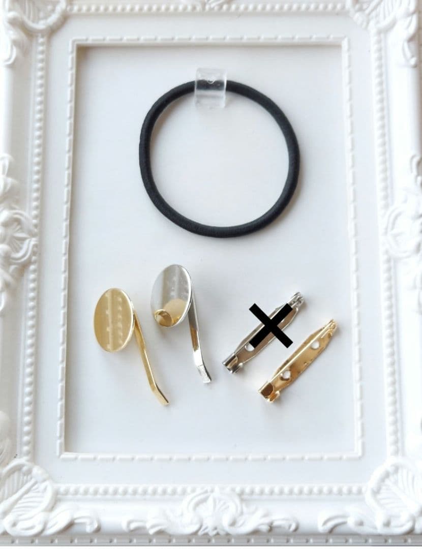 【1264】レジン　マトリカリア　ヘアゴム　ポニーフック　ブロ―チ　ハンドメイド