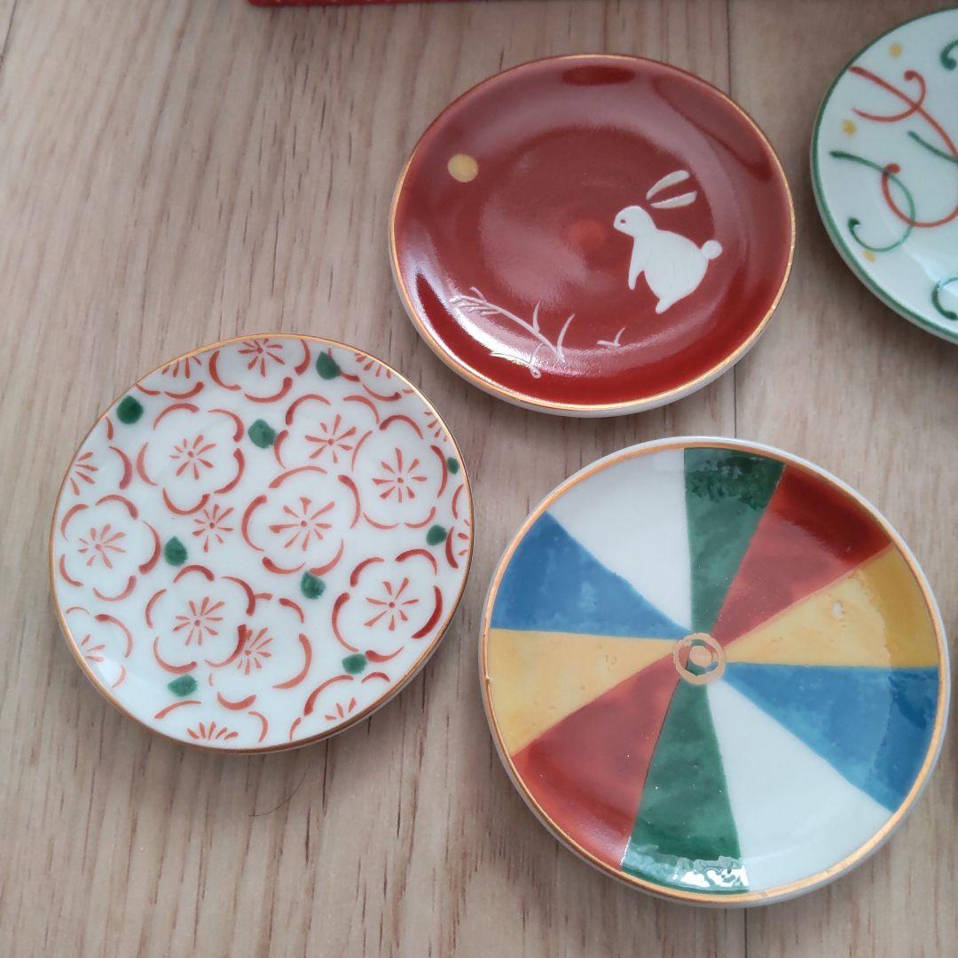 〈龍峰窯 〉京赤絵 6客豆皿揃陶磁器 化粧箱付き