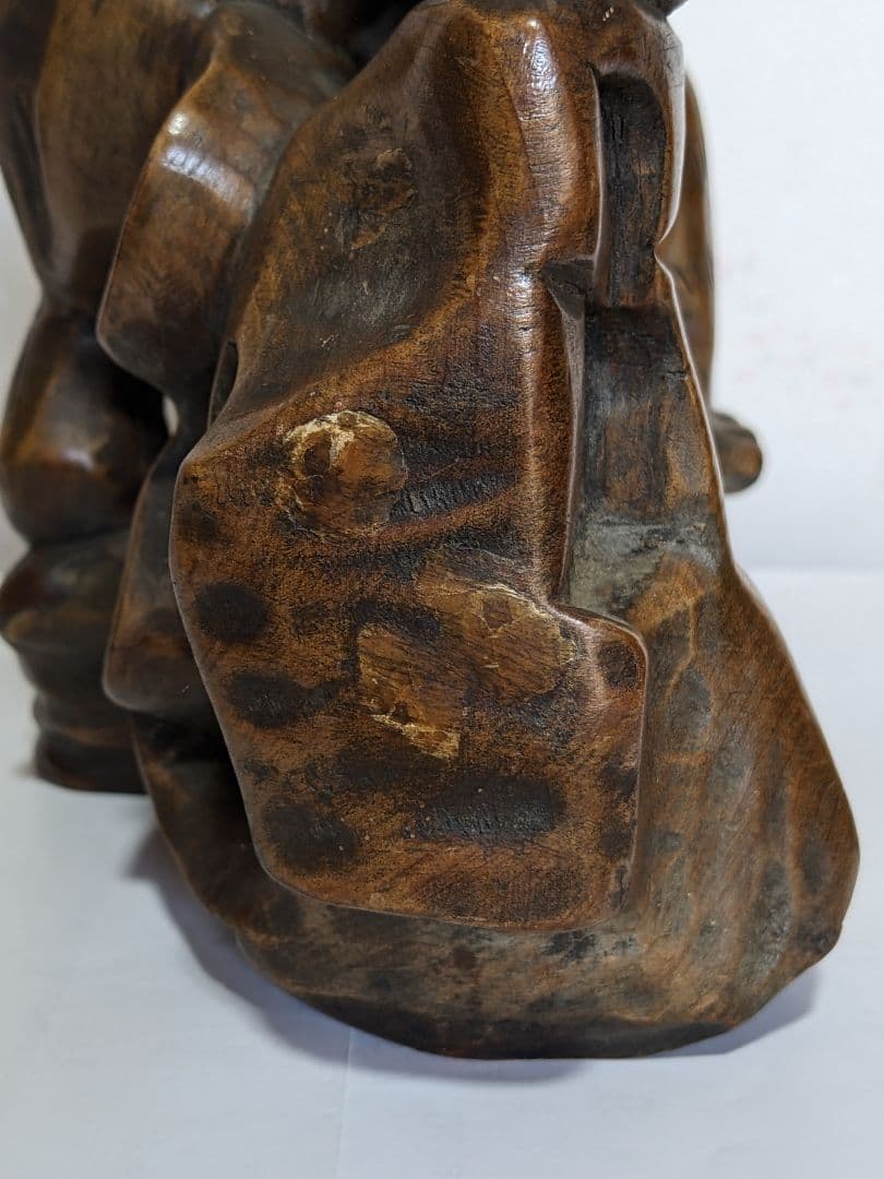 ♦木彫 虎 透し彫り 一点物 飴色 トラ 寅 干支 縁起物 置物古美術品 骨董品