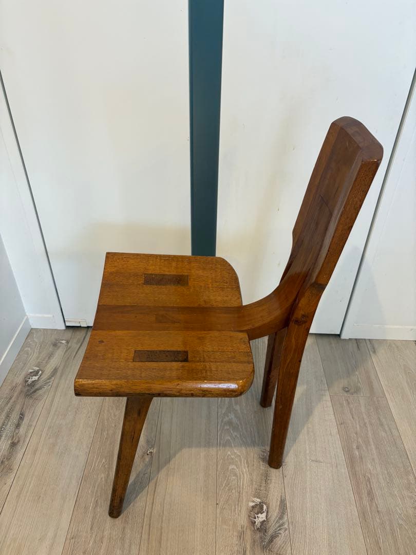 【松屋銀座購入】無垢材 デザインチェア 接ぎ木 木製椅子 ダイニングチェア