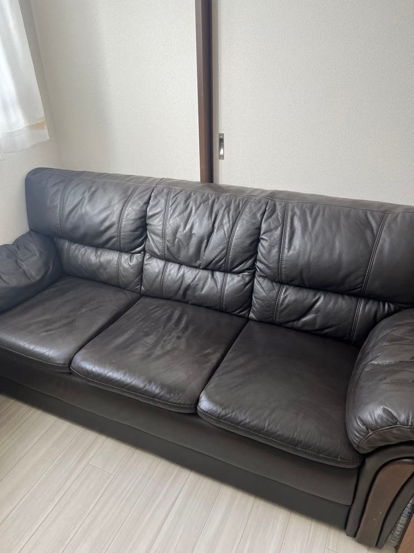 即日発送　ニトリ　三人掛けソファ　ブラック