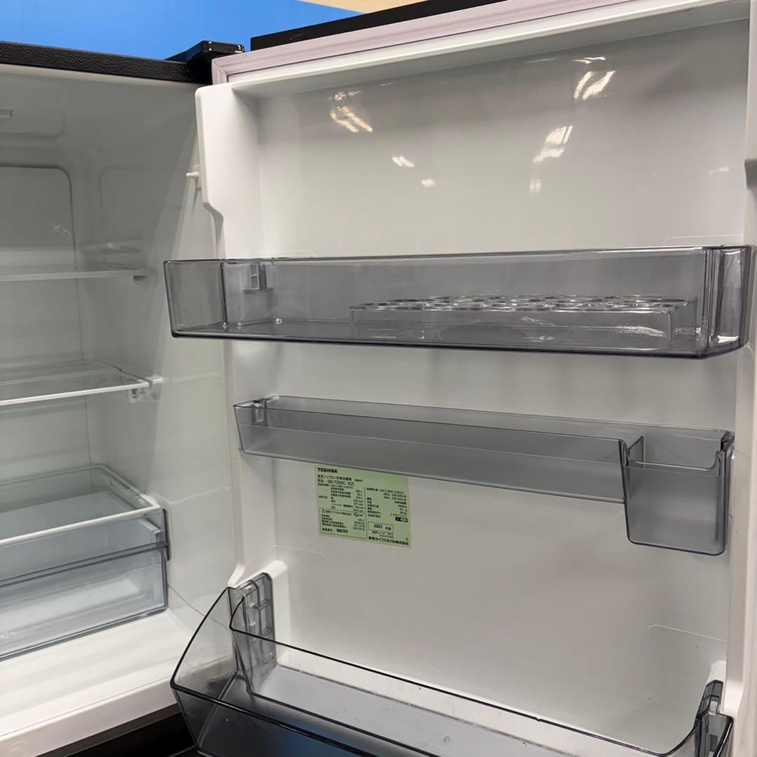 633 東芝2022年製　大型冷蔵庫　右開き　300L〜400L自動製氷　右開き