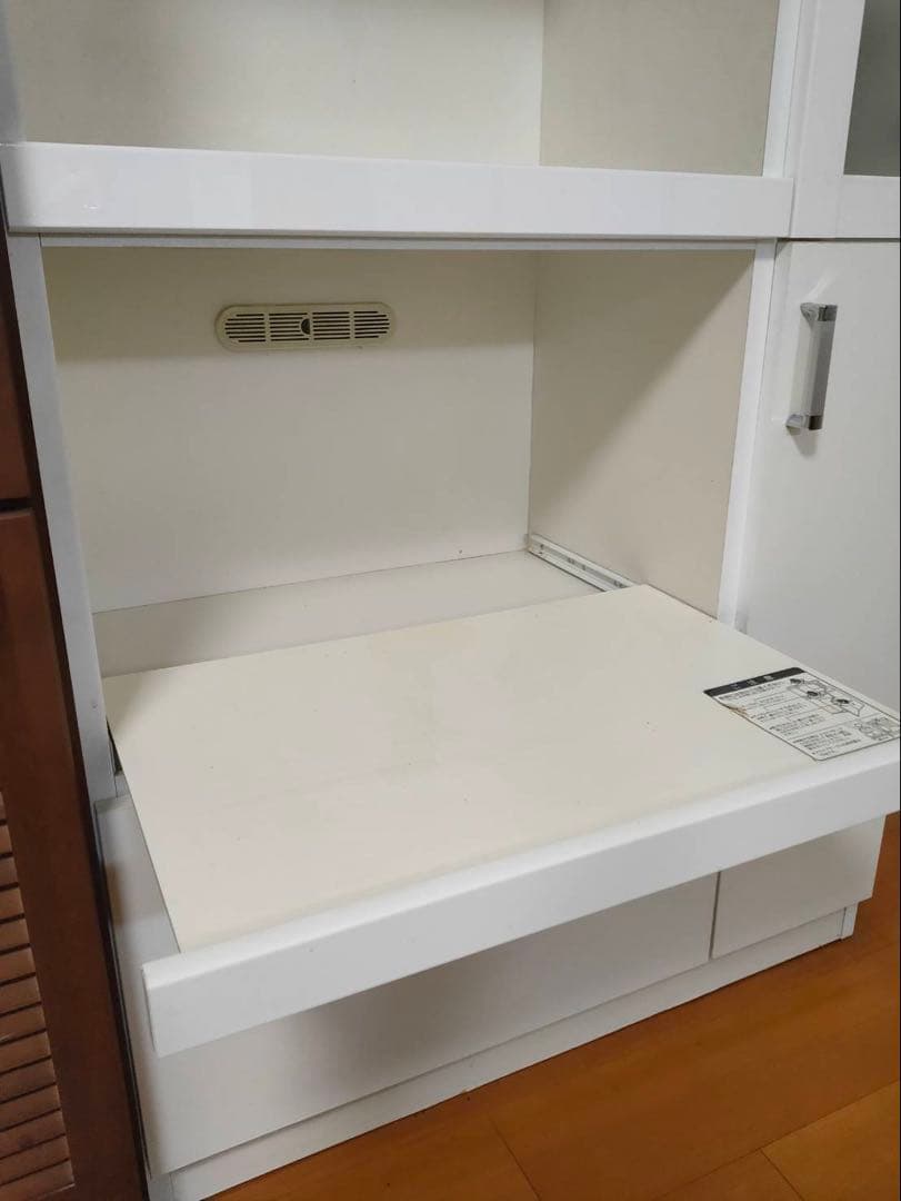 【送料込み】共和産業 キッチン収納 キッチンボード 食器棚 レンジ台 ガラス扉付