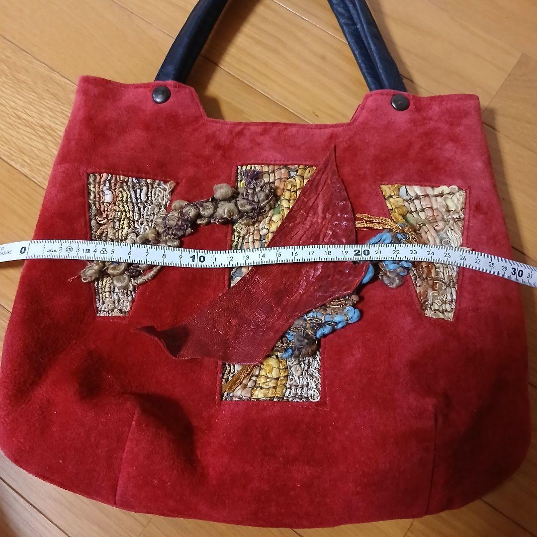 レザー&シルク染織布　ハンドメイド