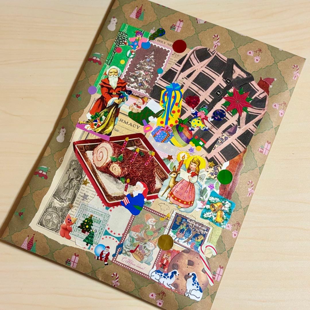 B)クリスマスおすそ分けセット　ジャンクジャーナル　コラージュ