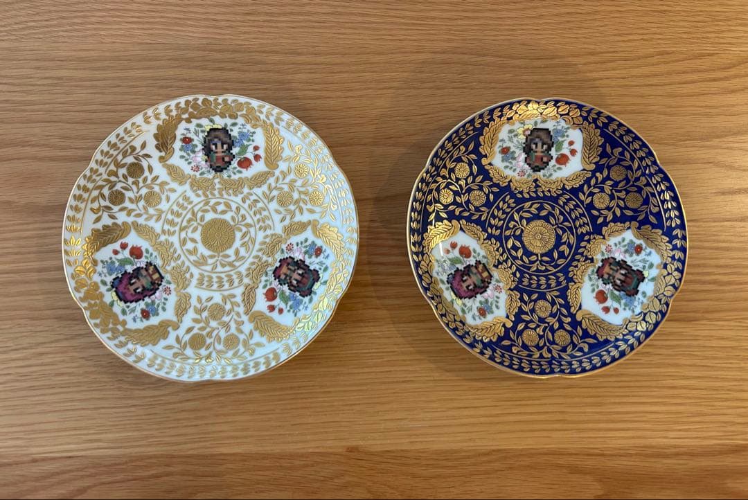 ロマンシング佐賀 ベルサイユ ケーキ皿 白 青 2個セット 新品