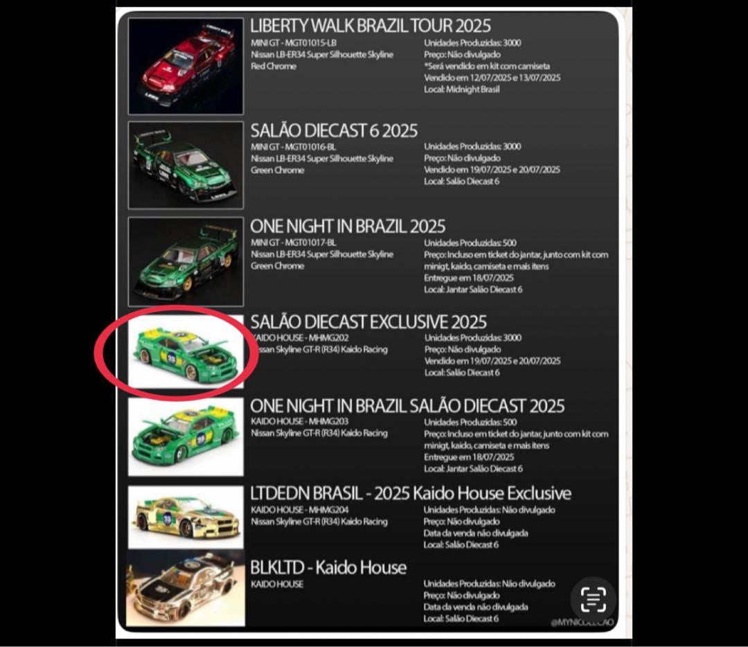 ミニカー KAIDO HOUSE NISSAN GT-R R34 BRASIL