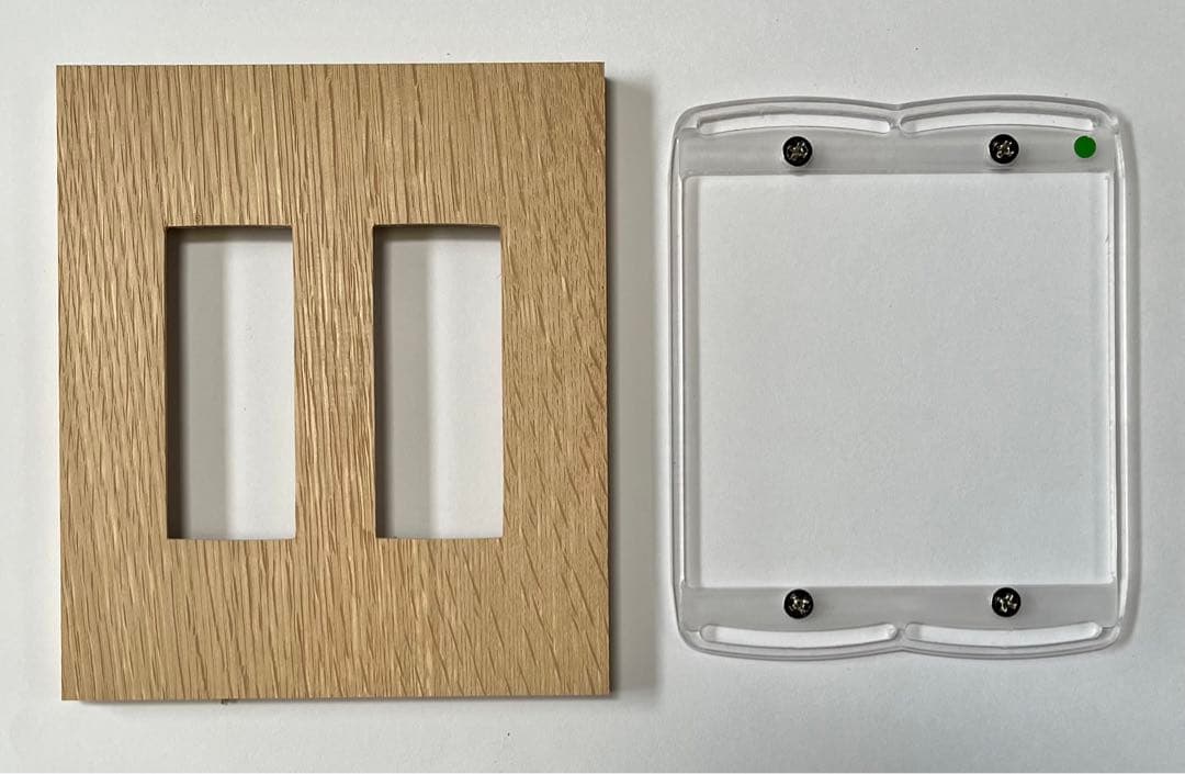 木製コンセントプレート1枚　オーク材　無塗装　コスモワイド用　2連3+3口