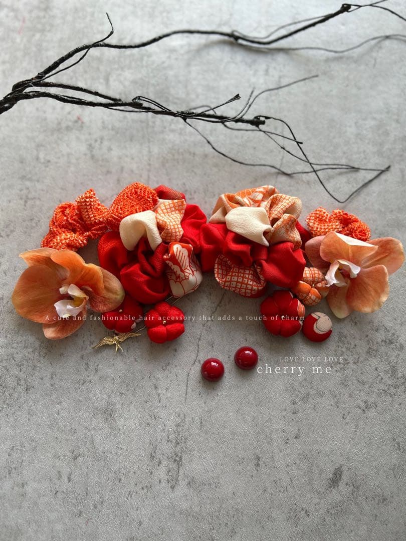 g*2様 七五三　七五三髪飾り　ヘッドドレス　着物髪飾り　リメイク髪飾り　044