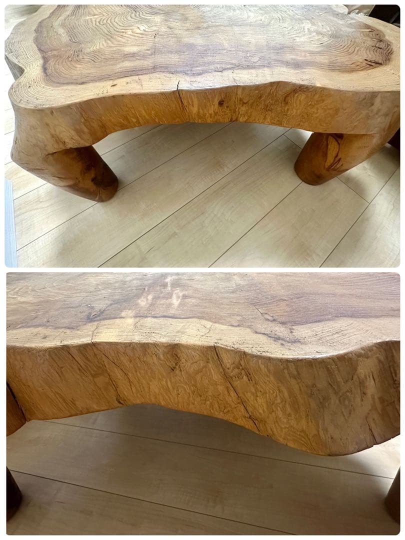 ⭐︎年末値下中⭐︎【貴重】無垢　一本木　ローテーブル