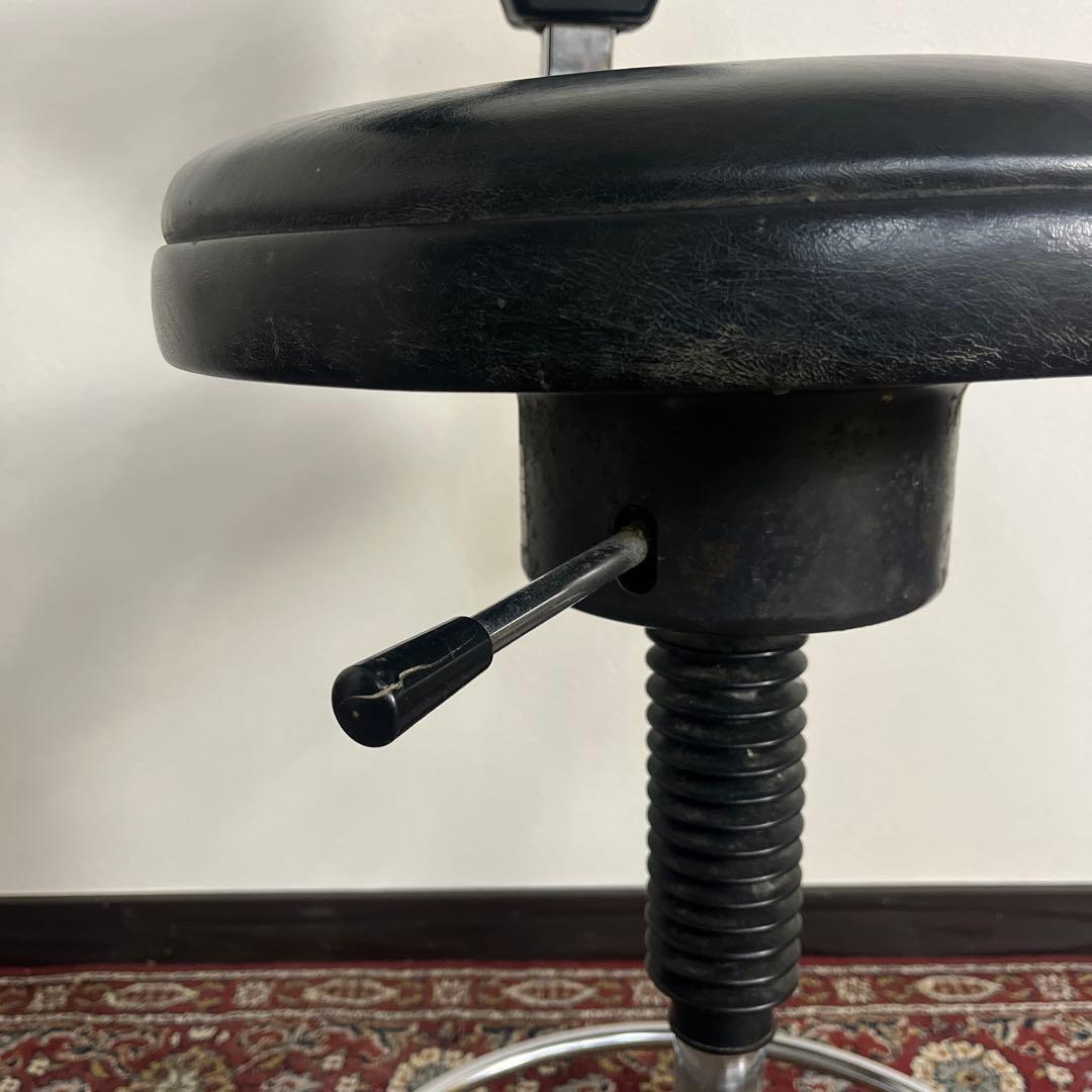 ビンテージ古家具◼︎ガス圧昇降式 ドクターチェア ドクタースツール 丸椅子 丸イス