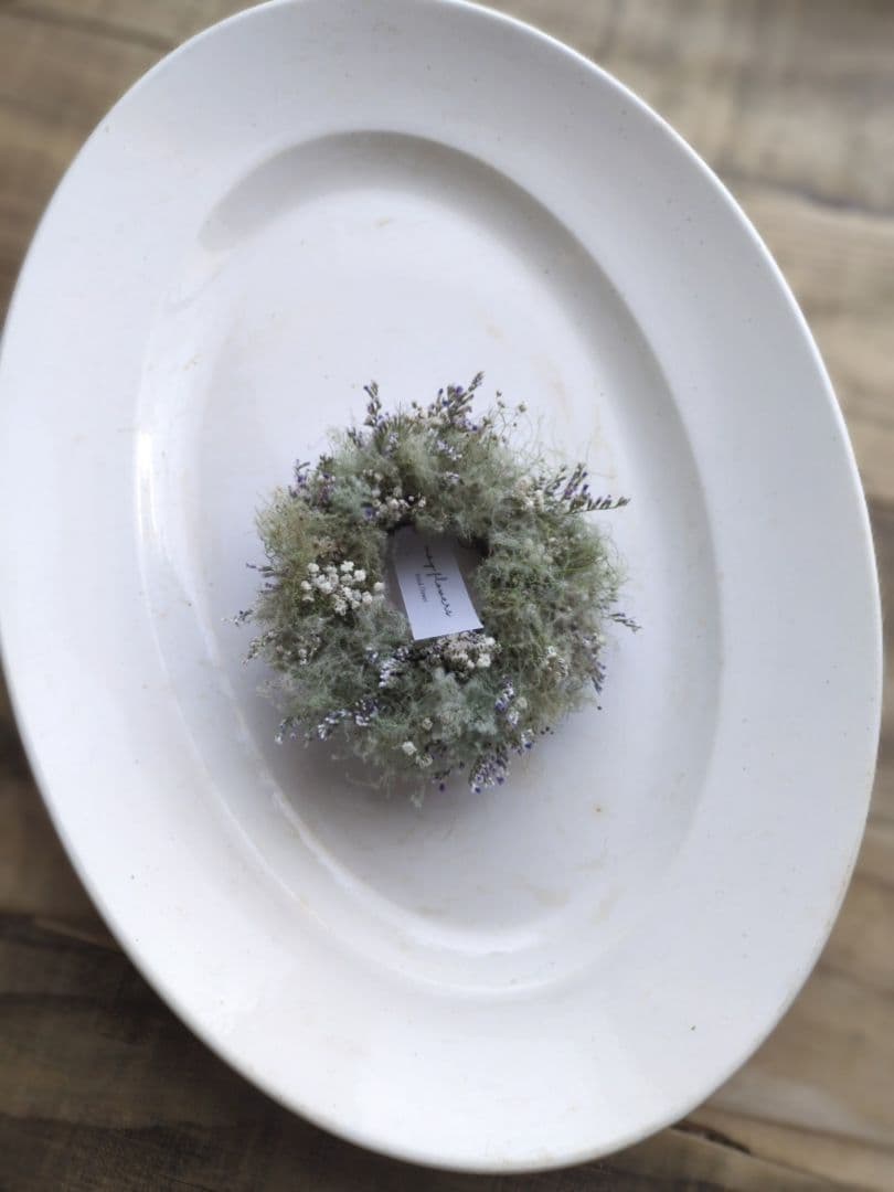 スモークツリーのミニリース　ドライフラワーリース