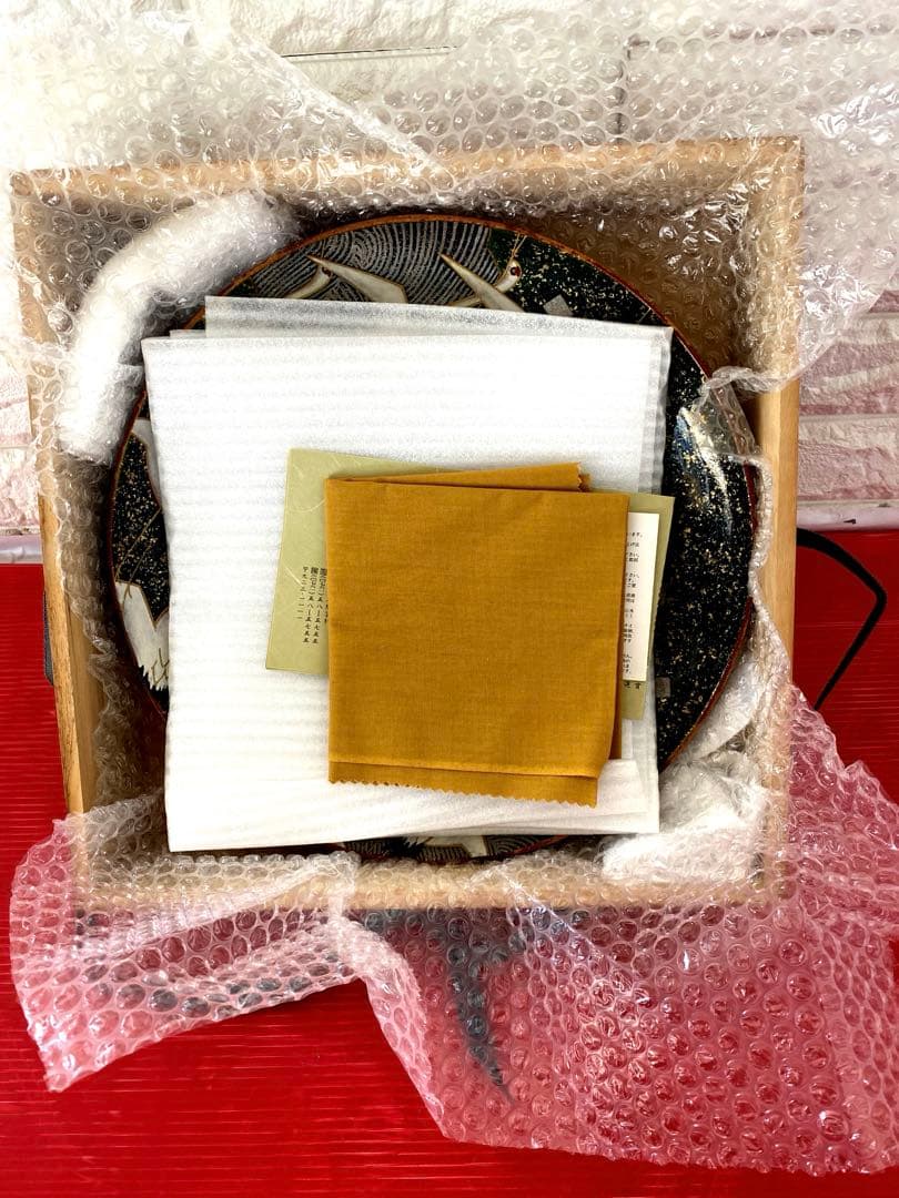 九谷焼 10号飾皿 千羽鶴 日本工芸会正会員 谷敷正人 作