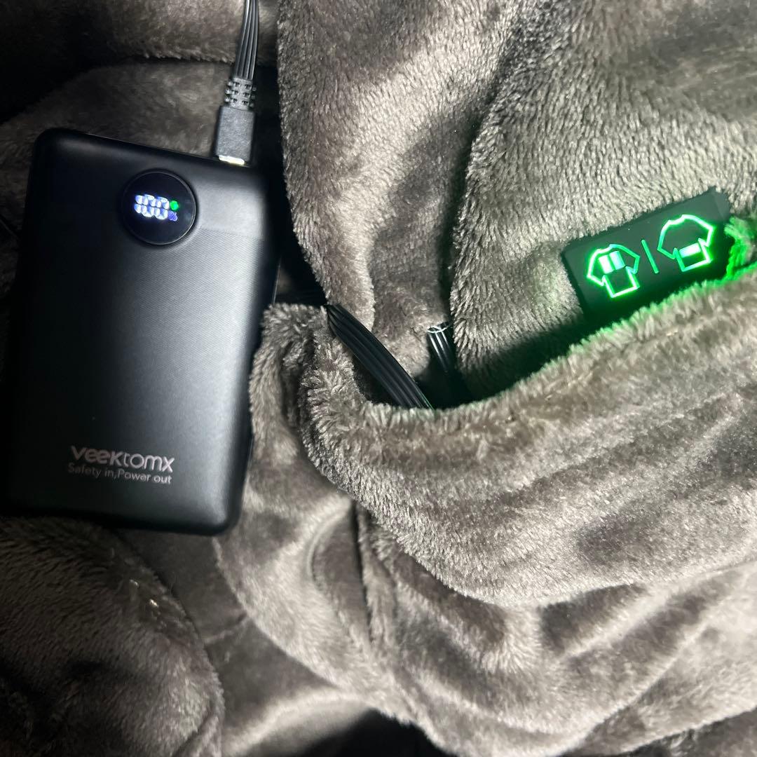 ヤマゼン新着る毛布 くるみケットOver Air PD+ USB Type-C