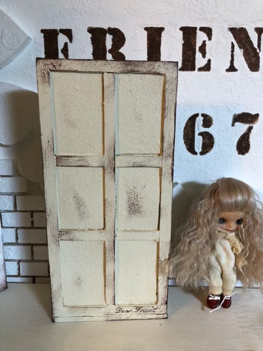 ❤アンティーク加工天使のドアオブジェ クリームバニラドールハウス インテリア小物