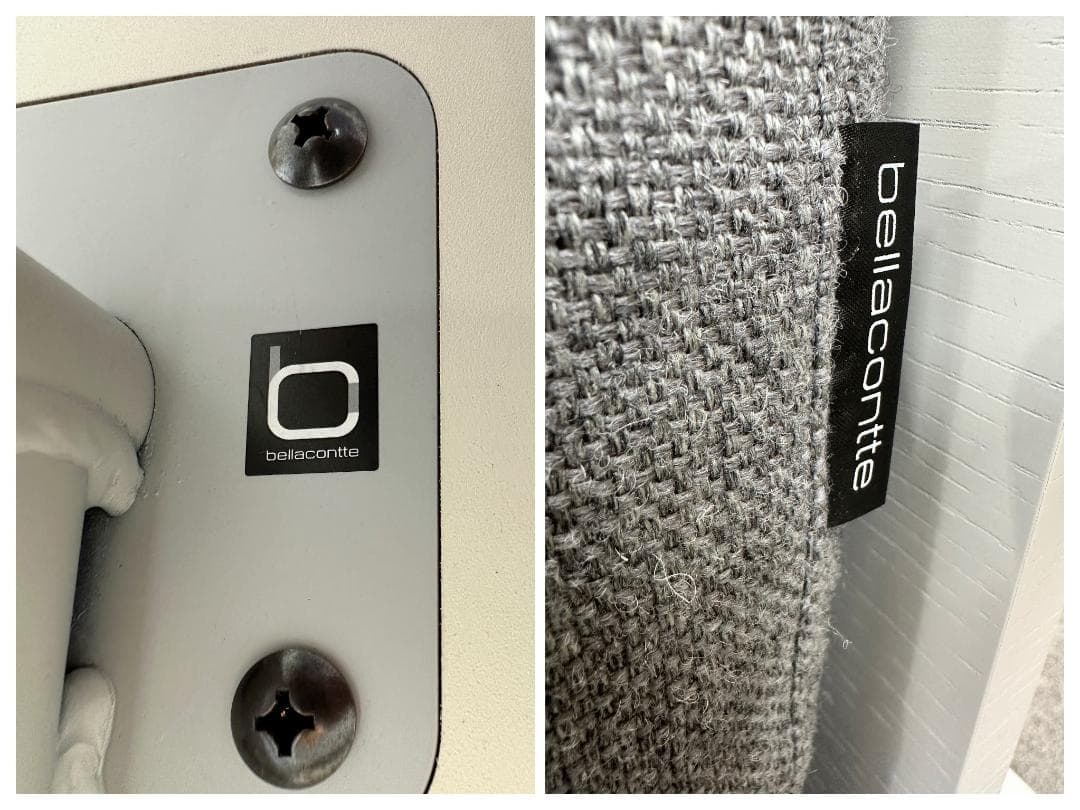 ■ベラコンテ■プレートソファ　ライトグレー　2人掛けワイド　シンプル　ミニマム